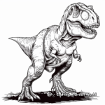 T-Rex vs Velociraptors Coloring Pages 3