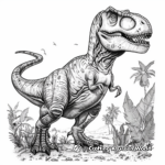 T-Rex vs Velociraptors Coloring Pages 4