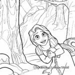 Tangled: Rapunzel's Winter Scene Coloring Pages 1