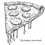 Tasty Pizza Slice Coloring Pages for Grown-Ups 1