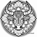 Taurus-themed Mandala Coloring Pages 1
