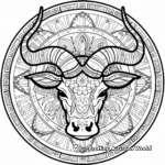 Taurus-themed Mandala Coloring Pages 2