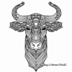 Taurus with Elements of Nature Coloring Pages 1