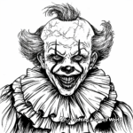 Terrifying Carnival Clown Coloring Pages 1