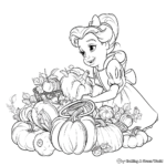 Thanksgiving Disney Princess Fall Coloring Pages 3