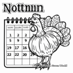 Thanksgiving November Calendar Coloring Pages 2