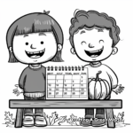 Thanksgiving November Calendar Coloring Pages 3