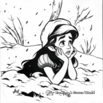 The Little Mermaid: Ariel in Snow Coloring Pages 1