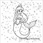 The Little Mermaid: Ariel in Snow Coloring Pages 2