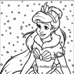 The Little Mermaid: Ariel in Snow Coloring Pages 3