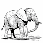 The Mighty African Elephant: Coloring Pages 1