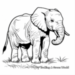 The Mighty African Elephant: Coloring Pages 2