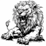 The Nemean lion Greek Mythology Coloring Pages 3