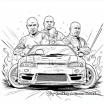 The Team of Fast and Furious Coloring Pages 1