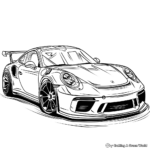 Thrilling Porsche Race Car Coloring Pages 1
