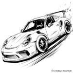 Thrilling Porsche Race Car Coloring Pages 3