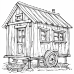 Tiny House Cabin Coloring Pages 1