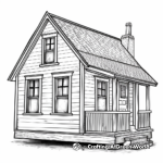 Tiny House Cabin Coloring Pages 2
