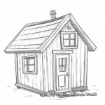 Tiny House Cabin Coloring Pages 3