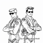 Top Gun Characters: Maverick and Goose Coloring Pages 2