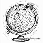 Topographical World Globe Coloring Pages 1