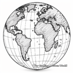 Topographical World Globe Coloring Pages 2