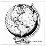 Topographical World Globe Coloring Pages 3