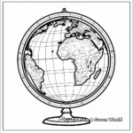 Topographical World Globe Coloring Pages 4