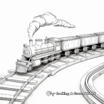 Toy Train on Wooden Tracks Coloring Pages 3