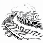 Toy Train on Wooden Tracks Coloring Pages 4