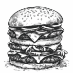 Traditional American Burger Coloring Pages 1