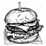 Traditional American Burger Coloring Pages 2