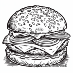Traditional American Burger Coloring Pages 3