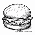 Traditional American Burger Coloring Pages 4