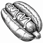 Traditional American Hot Dog Coloring Pages 1