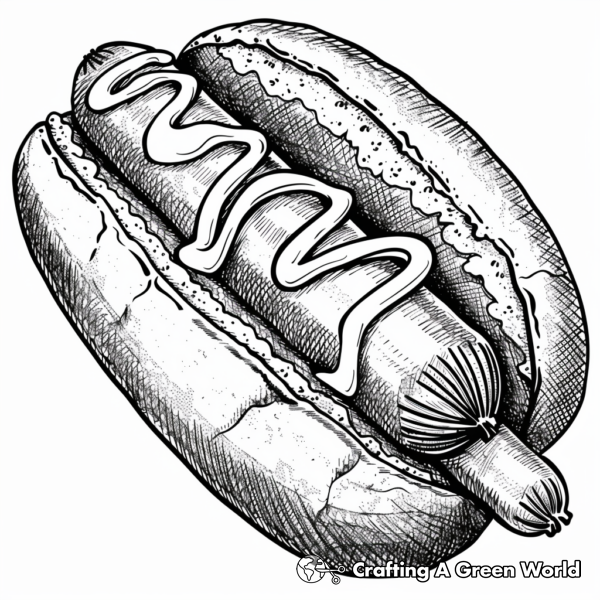 Traditional American Hot Dog Coloring Pages 1