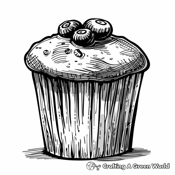 Traditional Blueberry Muffin Coloring Pages 1