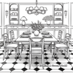 Traditional Dining Room Design Coloring Pages 1