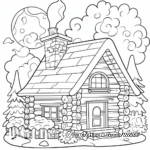 Traditional Log Cabin Coloring Pages 1
