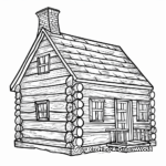 Traditional Log Cabin Coloring Pages 4