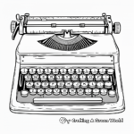Traditional Typewriter Keyboard Coloring Pages 1