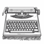 Traditional Typewriter Keyboard Coloring Pages 3