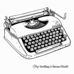 Traditional Typewriter Keyboard Coloring Pages 4