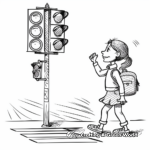 Traffic Light Coloring Pages with Pedestrian Crosswalk 3