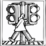 Traffic Light Coloring Pages with Pedestrian Crosswalk 4