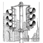 Traffic Lights in the City Background Coloring Pages 4
