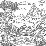 Tranquil Scenic Landscape Coloring Pages 1