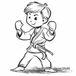 Tranquil Zen Karate Poses Coloring Pages 1