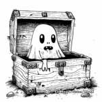 Trapped Ghost Treasure Chest Coloring Pages 2