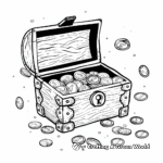 Treasure Chest Full of Gold Coins Coloring Pages 1